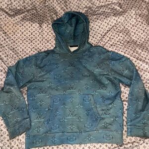 Authentic Louis Vuitton Virgil Abloh 2054 Blue Monogram Hoodie
